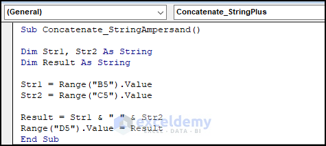 VBA concatenate string and integer code