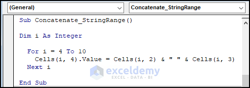 Concatenating a Range of Strings