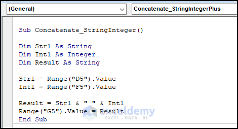 Using Ampersand Operator for Concatenating Strings and Integers