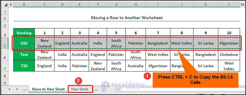 Moving a Row to Another Worksheet