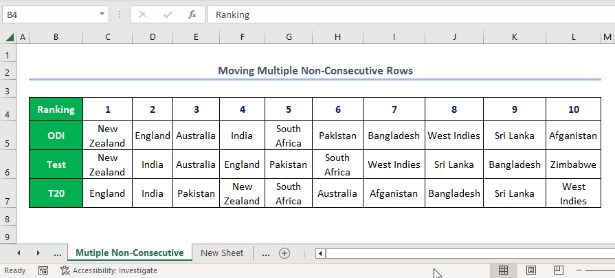 how to move a row in excel Moving Multiple Non-Consecutive Rows