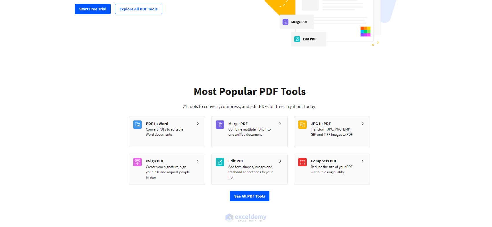SmallPDF Review: Landing Page Online
