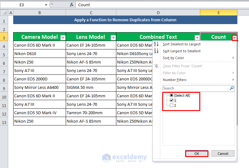 Apply a Function to Remove Duplicates from Column
