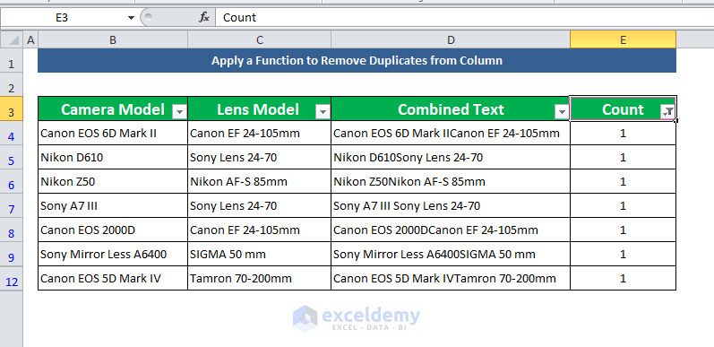 Apply a Function to Remove Duplicates from Column