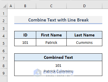 Combine Text with Line Break in Excel
