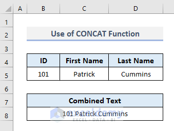 Apply CONCATENATE or CONCAT Function to Join Text in Excel
