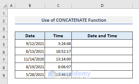 Combining CONCATENATE and TEXT functions to Join Date and Time in Excel