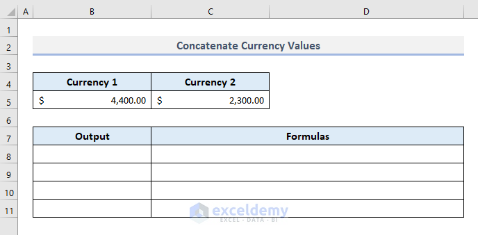 Concatenate Currency Values in Excel