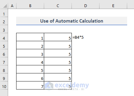 Automatic Calculation Is Turned Off