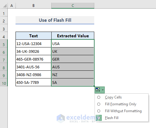 Autofill with Flash Fill Not Working Properly
