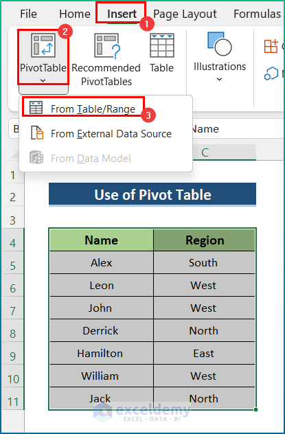 Count Duplicates in Column with Excel Pivot Table