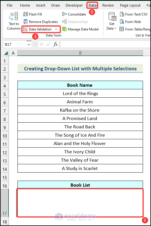 Creating Drop-Down List with Multiple Selections from range in Excel