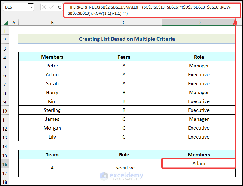 Creating List Based on Multiple Criteria from range in Excel