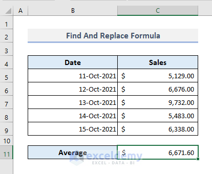 Use Find And Replace Tool for Multiple Values in Excel