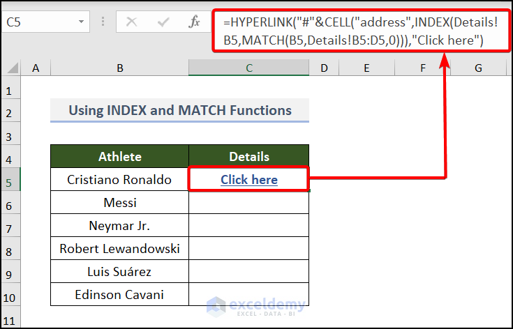 Adding Dynamic Hyperlink to cell in excel