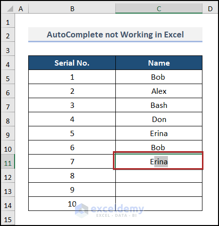 Fix to the problem of autocomplete feature