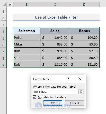 Use of Excel Table to Search for Text and Return Filtered Data