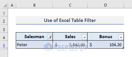 Use of Excel Table to Search for Text and Return Filtered Data