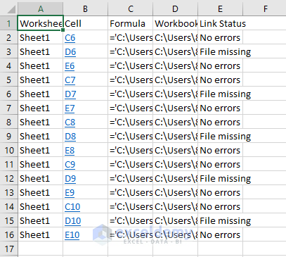 Embed VBA Codes to Find and Remove Broken Links in Excel