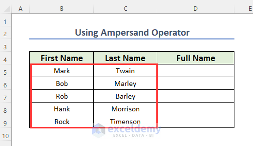 Using Ampersand operator to Add Multiple Cells with texts in Excel