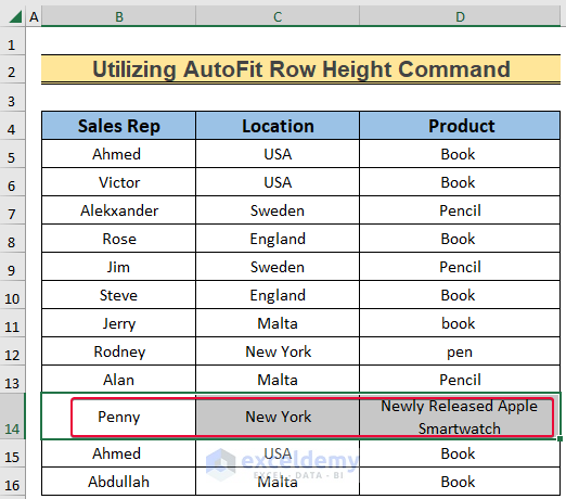 utilizing autofit row height command to show how to change row height in excel