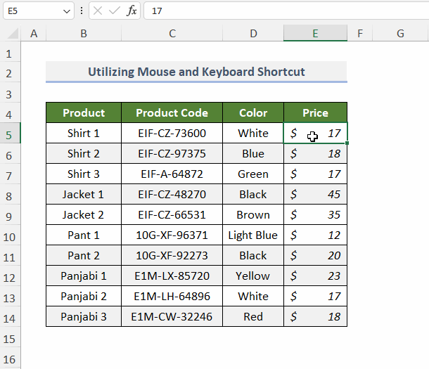 alternative approach of adding column with keyboard shortcut by selecting one cell or a range of cells