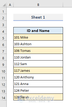 Match Data Side-by-Side from 2 Worksheets in Excel by Highlighting Rows