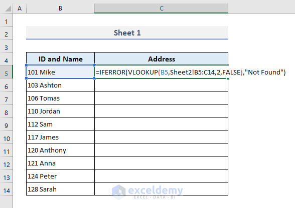Use VLOOKUP to Match Data from 2 Worksheets and Return Values in Excel