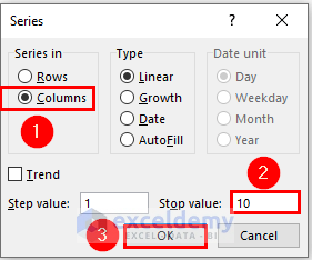 Fill Series how to number rows in excel