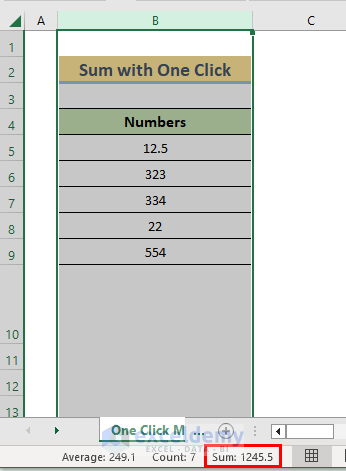 how to sum rows in excel