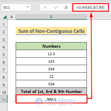 Addition of Non-Contiguous Cells