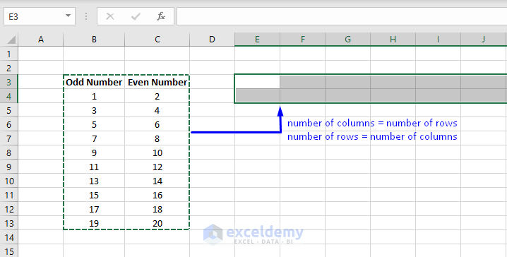 transposing multiple column to multiple row copy paste 2