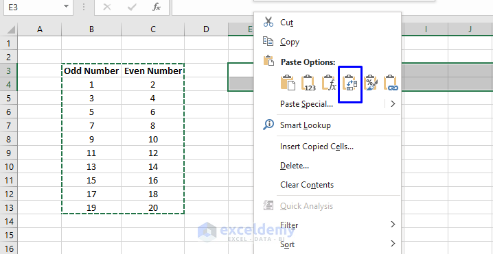 transposing multiple column to multiple row copy paste 3