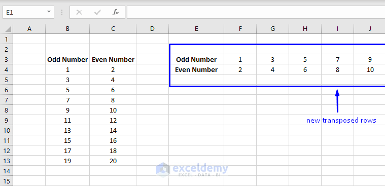 transposing multiple column to multiple row copy paste 4