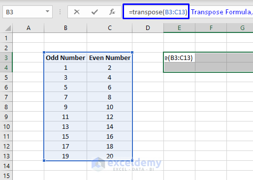 transposing multiple column to multiple row formula 2
