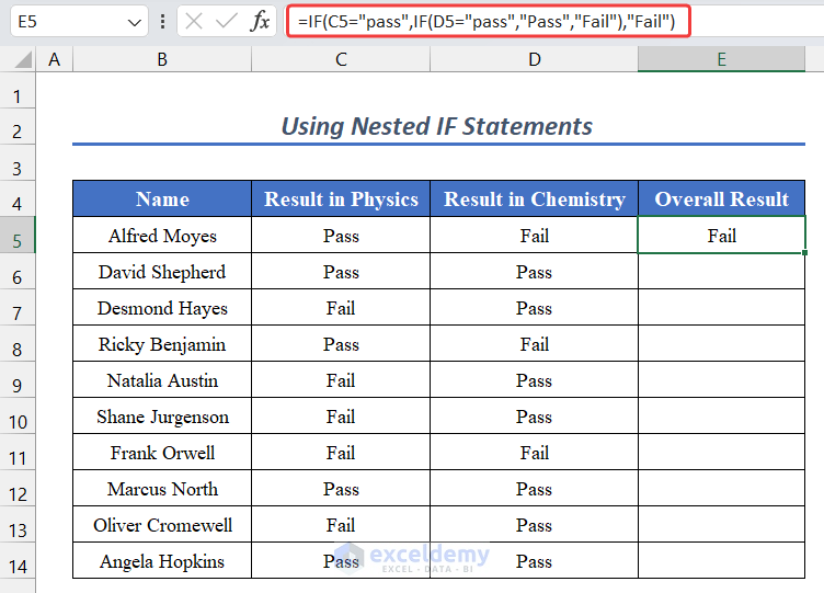 Using Nested IF Statements for Multiple Conditions