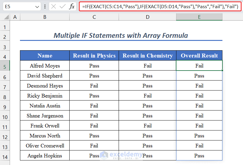 Multiple IF Statements with Array Formula for Condition Range to Use Multiple If Statement with Text