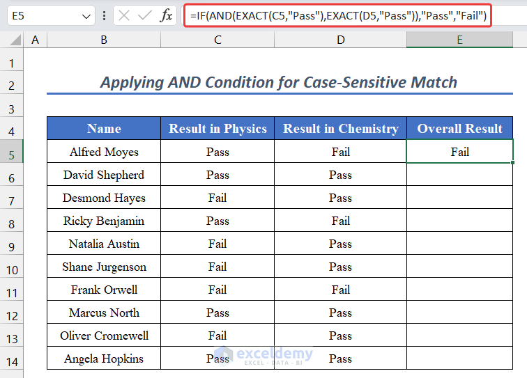 Applying AND Condition with IF Function for Case-Sensitive Match