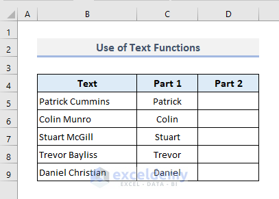 Opposite of Concatenate: Use of Text Functions to Split into Multiple Cells