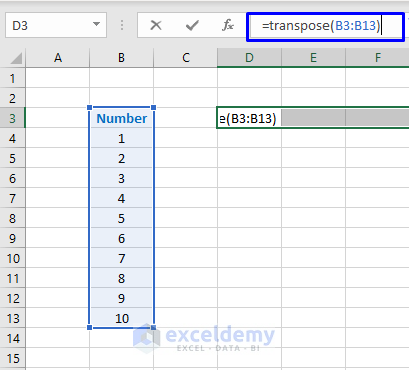 transposing single column to single row formula 3