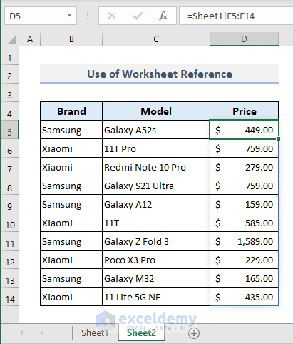 Transfer Data Automatically by Using Worksheet Reference in Excel