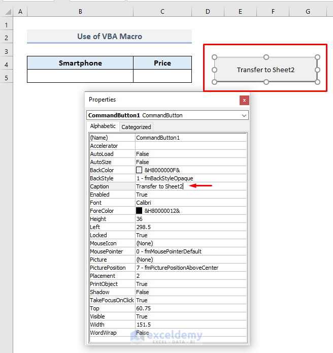 Embed VBA Macro to Transfer Data Automatically to Another Worksheet in Excel