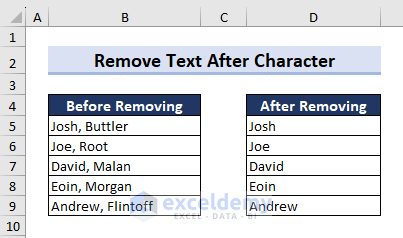 Excel remove text after character