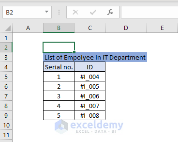 Sample Dataset to remove the first character from string in Excel