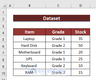 Dataset for Excel Repeat Rows a Specified Number of Times