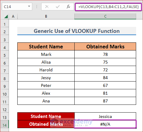 Generic Use of VLOOKUP Function