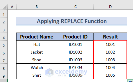 Complete Result Column after using REPLACE Function