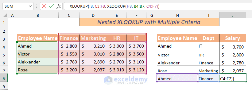 Nested XLOOKUP (Another Way)