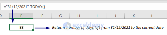 To Get the Number of Remaining Days from Current Date