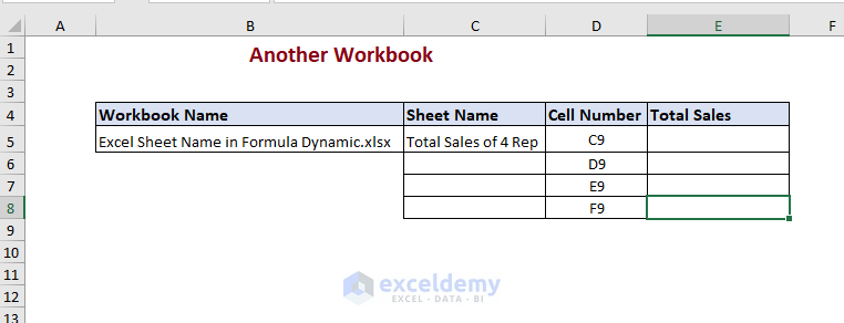 Another workbook for dynamic rference